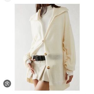 New Free People Swim Too Deep Cashmere Oversized Cardigan Sweater M